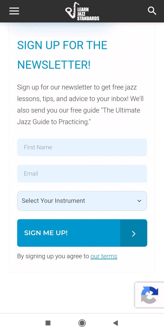 Mobile landing page