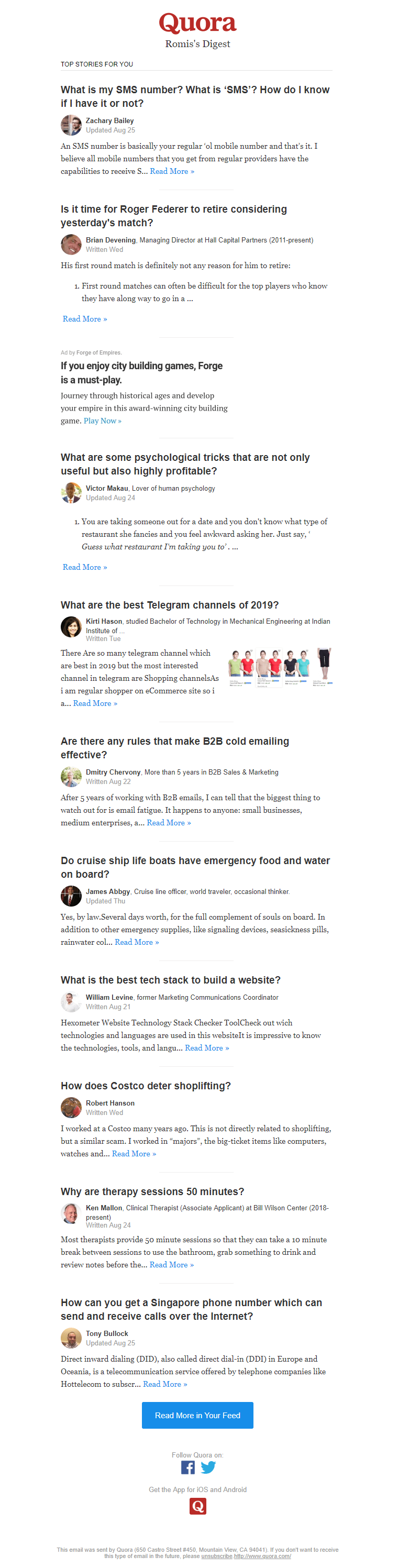 Quora personalized digest Quora personalized digest