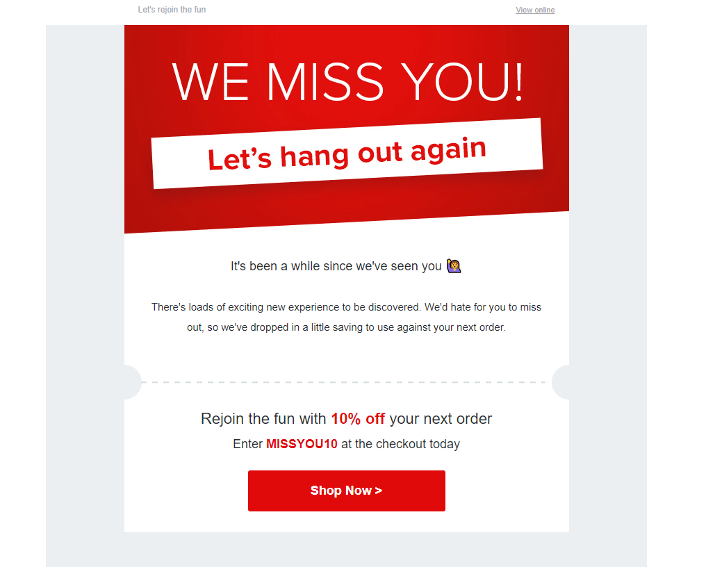 Reactivation email Reactivation email