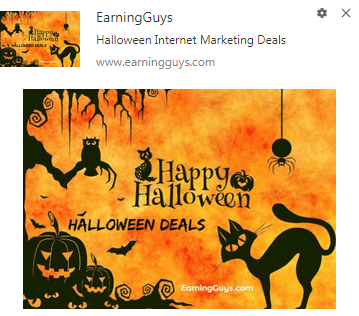 Halloween web push promotion Halloween web push promotion