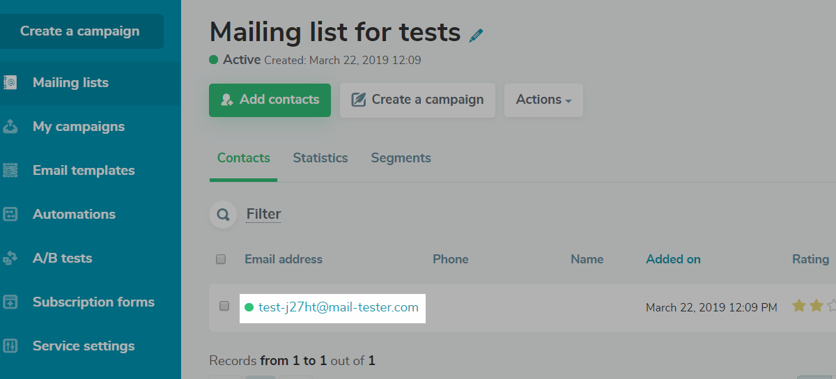 Create a mailing list Create a mailing list