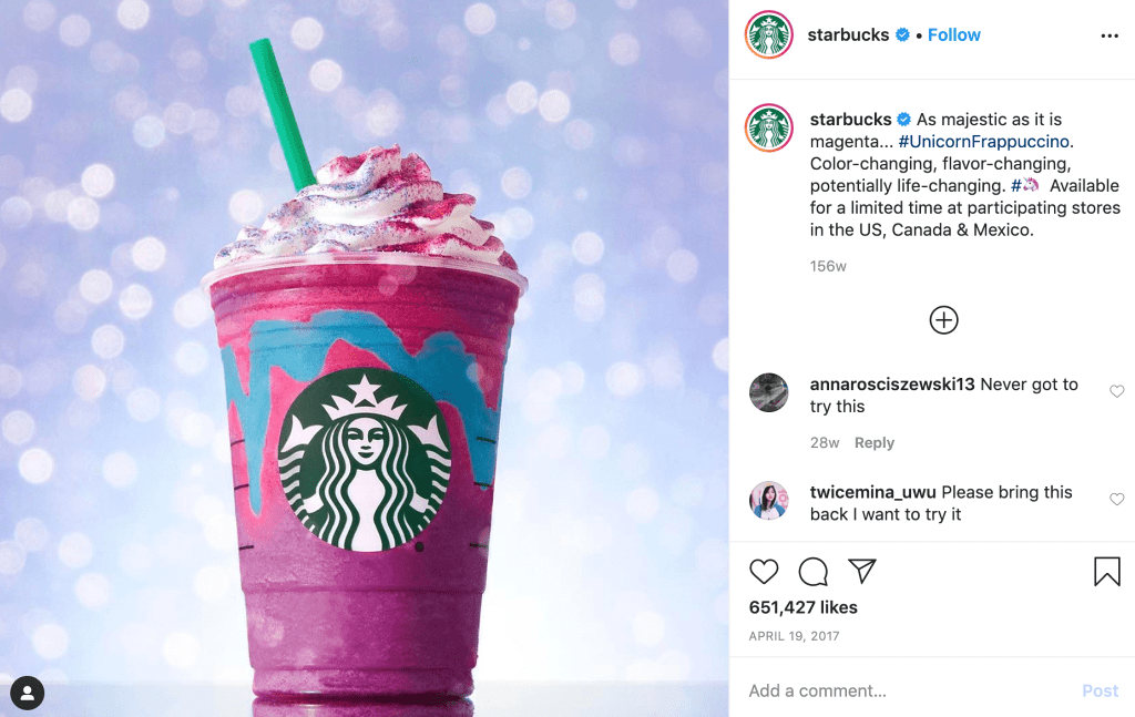 Кампания unicornfrappuccino Кампания unicornfrappuccino