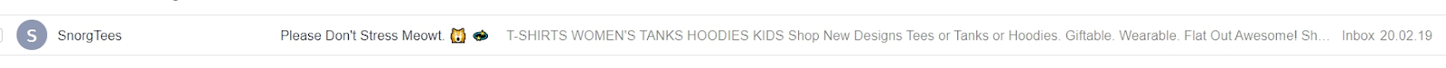 Email subject line Email subject line