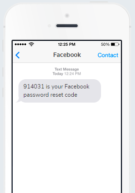 Facebook one-time password in SMS Facebook one-time password in SMS