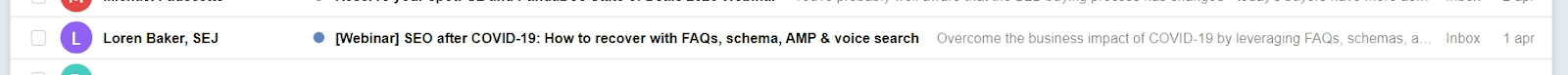 A relevant email subject line A relevant email subject line