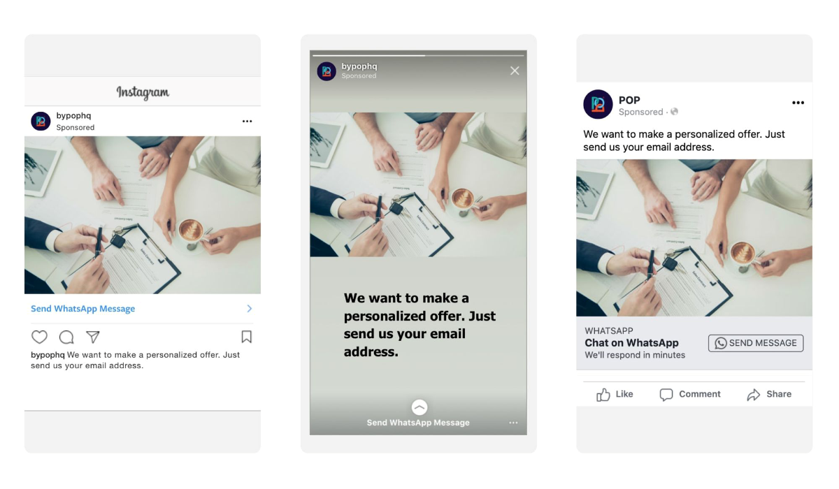 Different ad types to promote your WhatsApp profile on Insta and Facebook Different ad types to promote your WhatsApp profile on Insta and Facebook