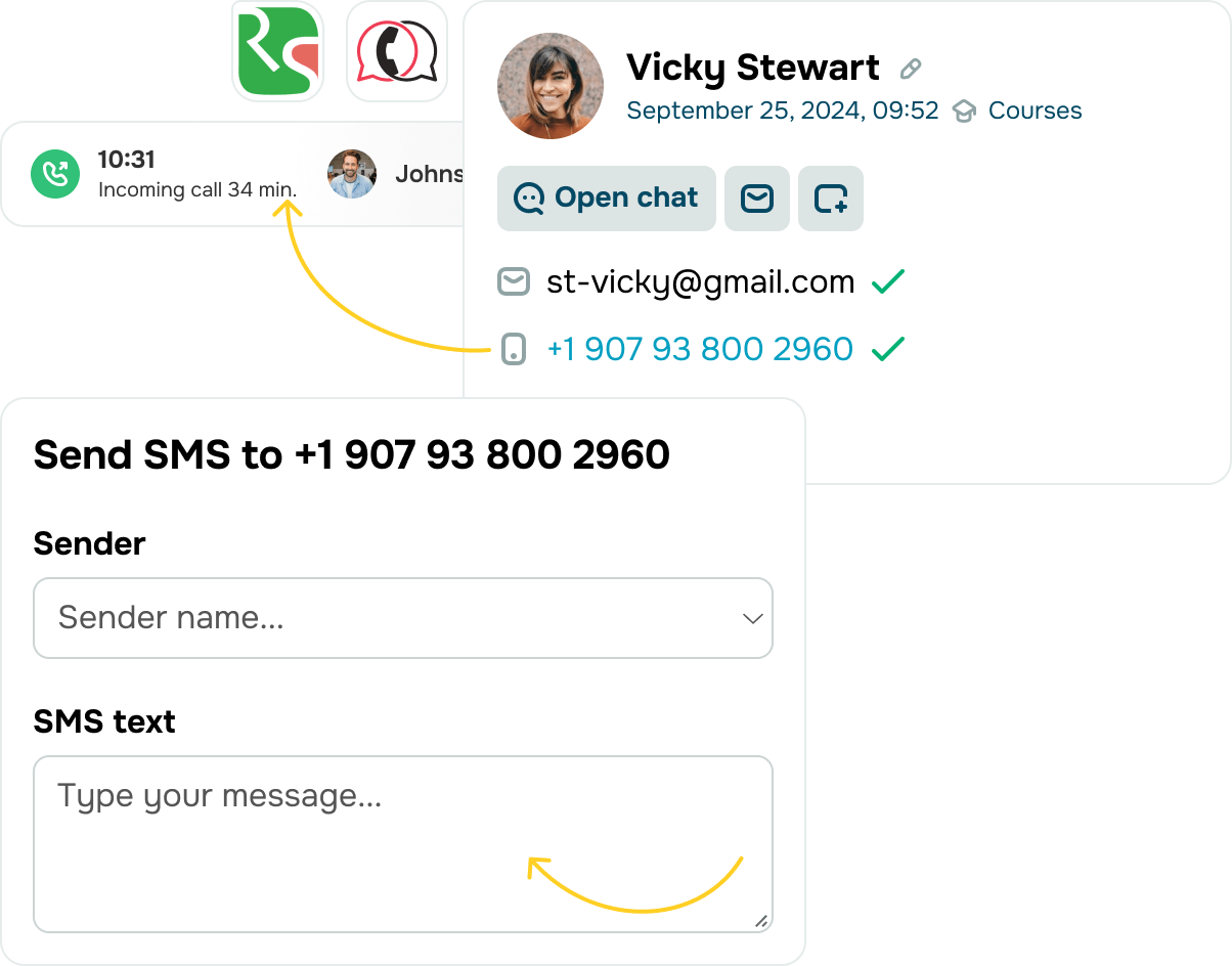 Arama ve SMS ile etkileşimleri kolaylaştırın