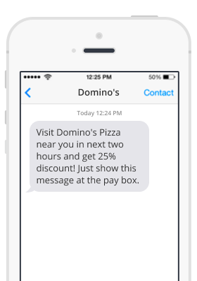 Dominos promotional text message