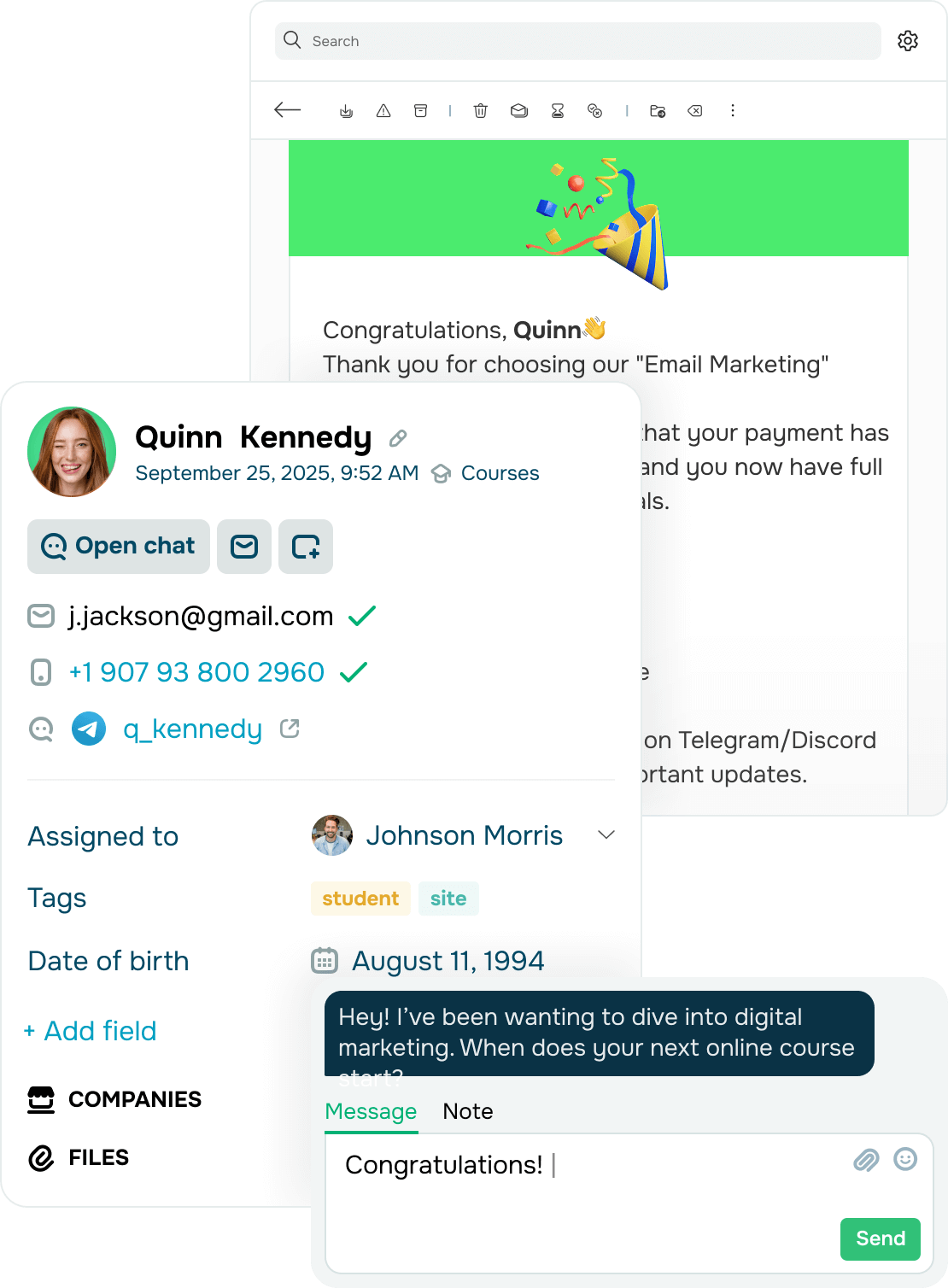 Streamline interactions, sales, and marketing within a single platform