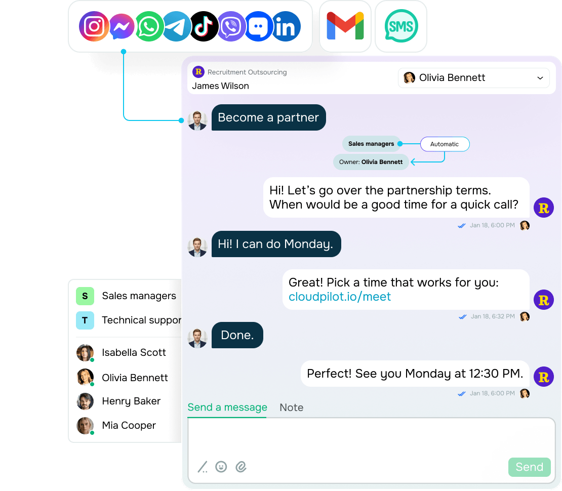 Adicione o LinkedIn à sua plataforma de mensagens