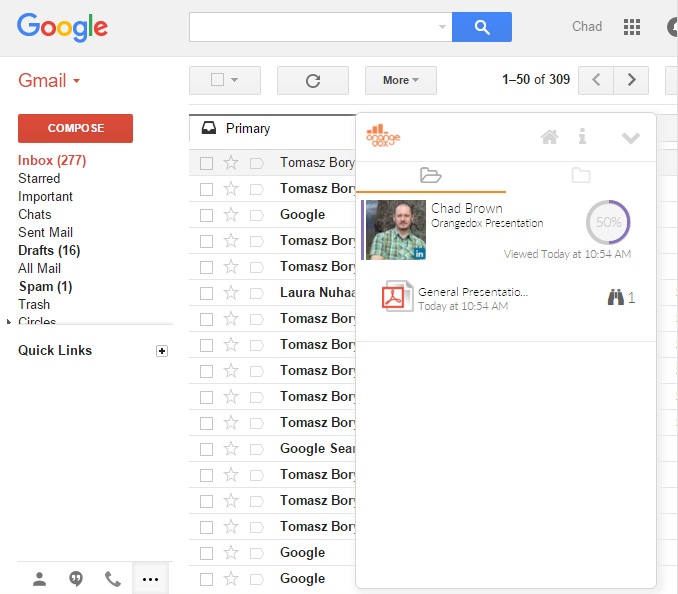 Orangebox email tracker