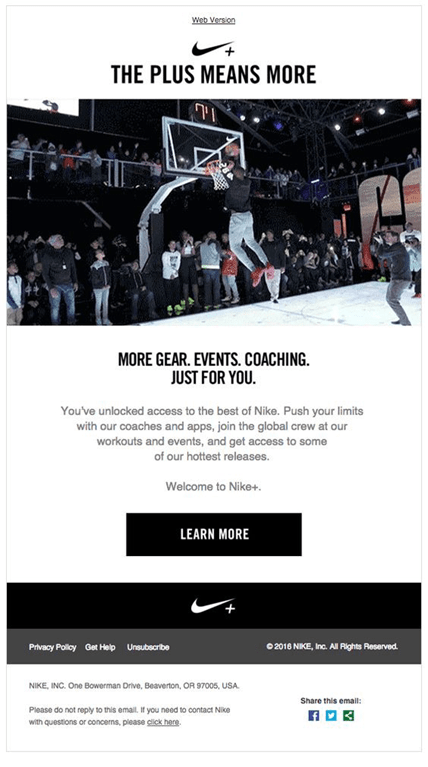 Email from Nike