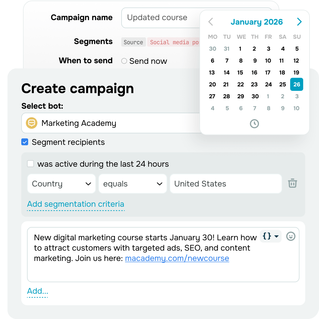 Sales through SMS conversations