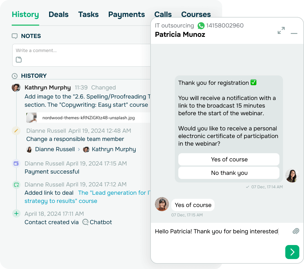 Transforme conversas em negócios no seu CRM